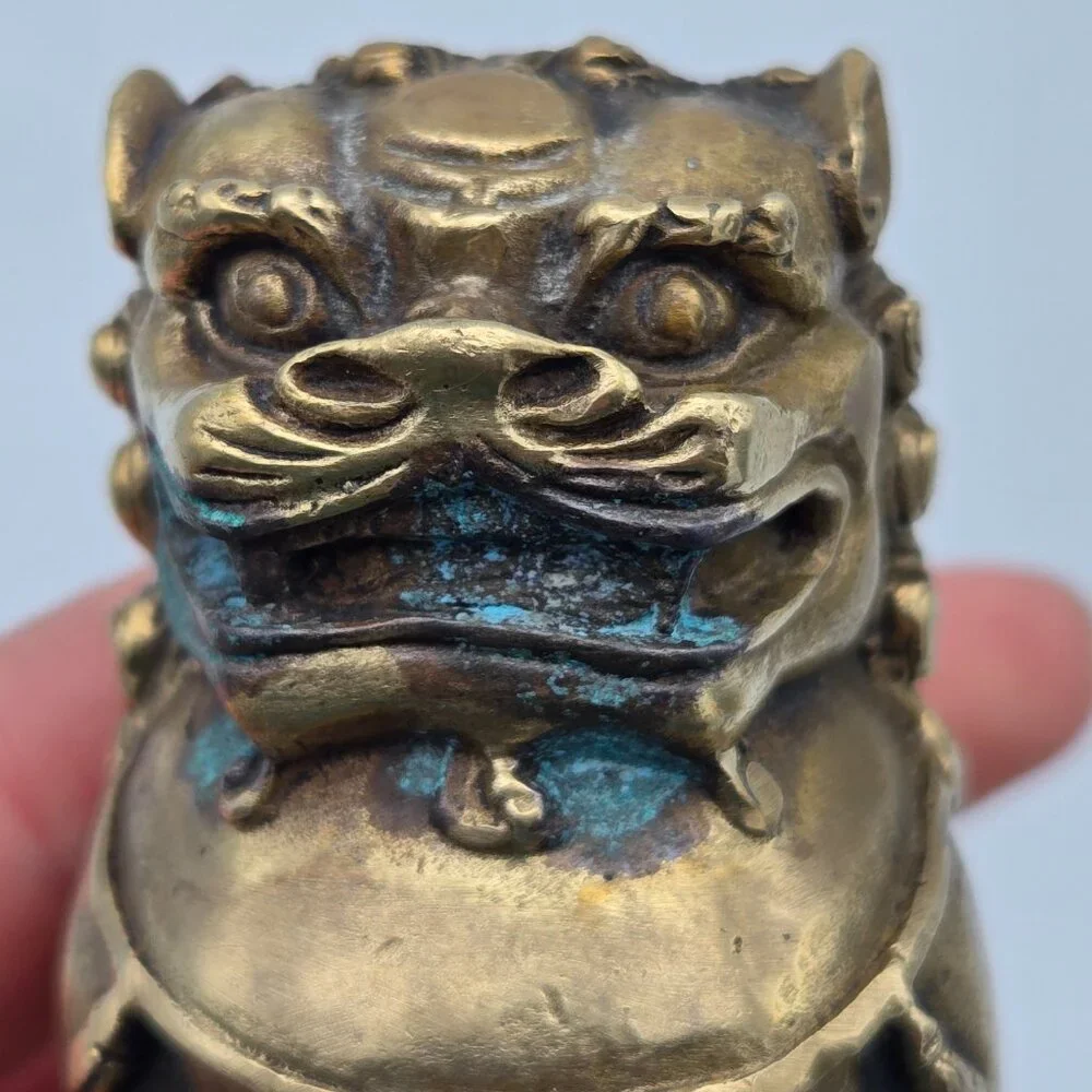 Vintage Solid‎ Brass Mini Foo Dog